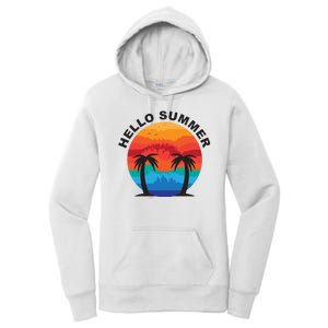 Hello Summer Tropical Sunset Beach Women's Pullover Hoodie