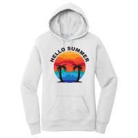 Hello Summer Tropical Sunset Beach Women's Pullover Hoodie