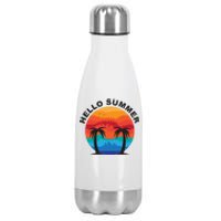 Hello Summer Tropical Sunset Beach Stainless Steel Insulated Water Bottle