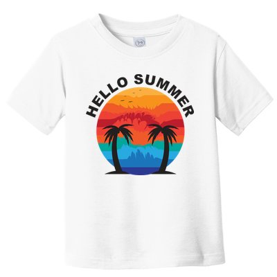 Hello Summer Tropical Sunset Beach Toddler T-Shirt