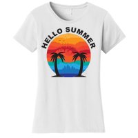 Hello Summer Tropical Sunset Beach Women's T-Shirt