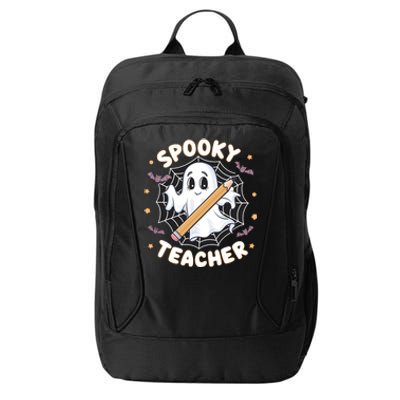 Halloween Spooky Teacher Ghost Bats And Spiderweb Design Gift City Backpack