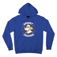 Halloween Spooky Teacher Ghost Bats And Spiderweb Design Gift Hoodie