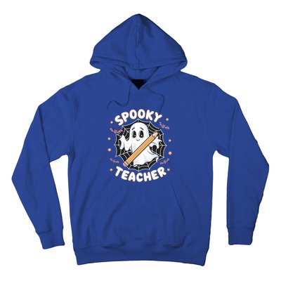 Halloween Spooky Teacher Ghost Bats And Spiderweb Design Gift Hoodie