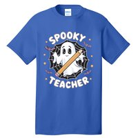 Halloween Spooky Teacher Ghost Bats And Spiderweb Design Gift Tall T-Shirt