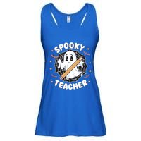 Halloween Spooky Teacher Ghost Bats And Spiderweb Design Gift Ladies Essential Flowy Tank