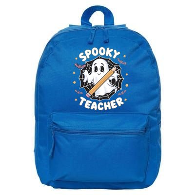 Halloween Spooky Teacher Ghost Bats And Spiderweb Design Gift 16 in Basic Backpack