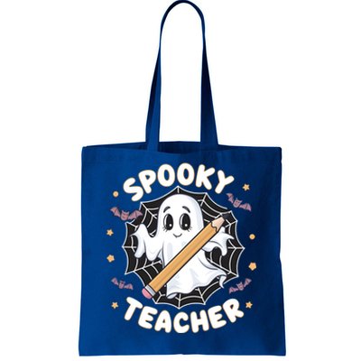 Halloween Spooky Teacher Ghost Bats And Spiderweb Design Gift Tote Bag