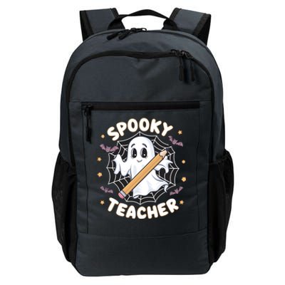 Halloween Spooky Teacher Ghost Bats And Spiderweb Design Gift Daily Commute Backpack