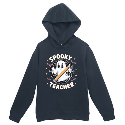 Halloween Spooky Teacher Ghost Bats And Spiderweb Design Gift Urban Pullover Hoodie