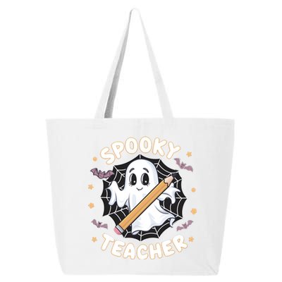 Halloween Spooky Teacher Ghost Bats And Spiderweb Design Gift 25L Jumbo Tote