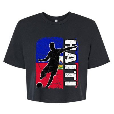 Haitian Soccer Team Haiti Flag Jersey Fans Bella+Canvas Jersey Crop Tee