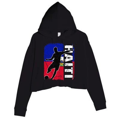 Haitian Soccer Team Haiti Flag Jersey Fans Crop Fleece Hoodie