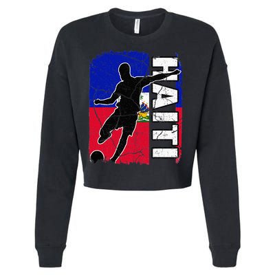 Haitian Soccer Team Haiti Flag Jersey Fans Cropped Pullover Crew