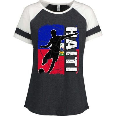 Haitian Soccer Team Haiti Flag Jersey Fans Enza Ladies Jersey Colorblock Tee