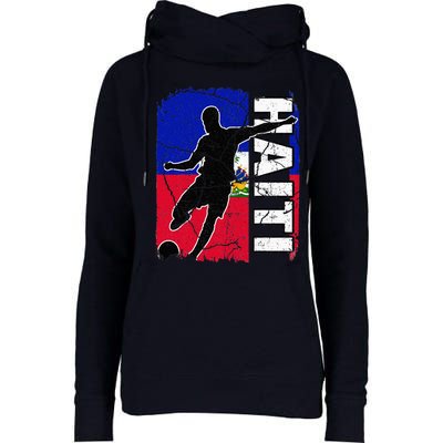 Haitian Soccer Team Haiti Flag Jersey Fans Womens Funnel Neck Pullover Hood