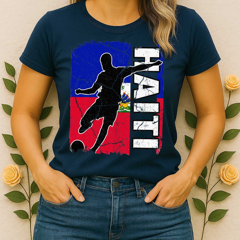 Haitian Soccer Team Haiti Flag Jersey Fans Womens T-Shirt