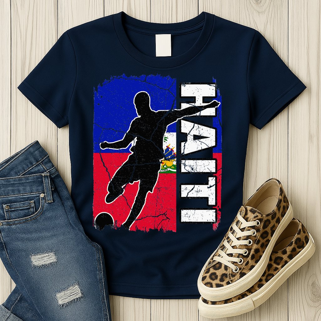 Haitian Soccer Team Haiti Flag Jersey Fans Womens T-Shirt