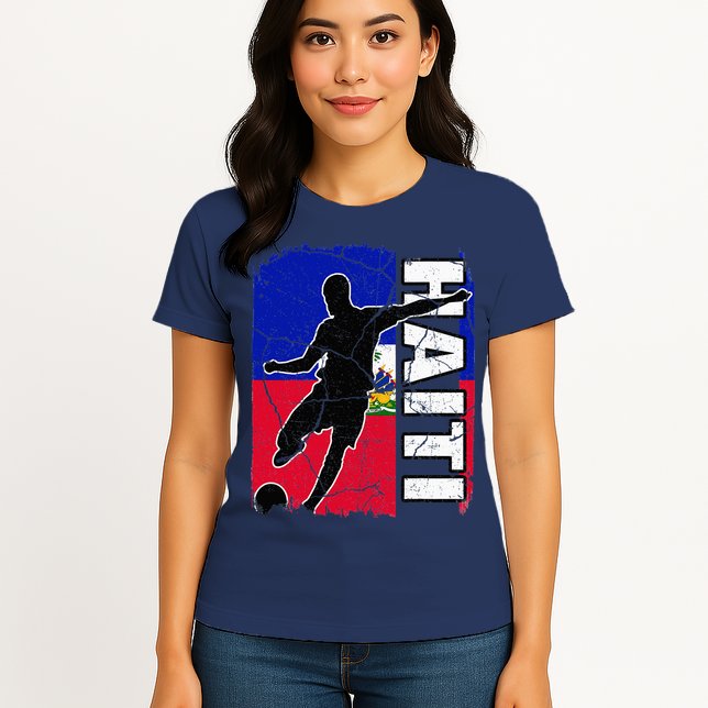 Haitian Soccer Team Haiti Flag Jersey Fans Womens T-Shirt