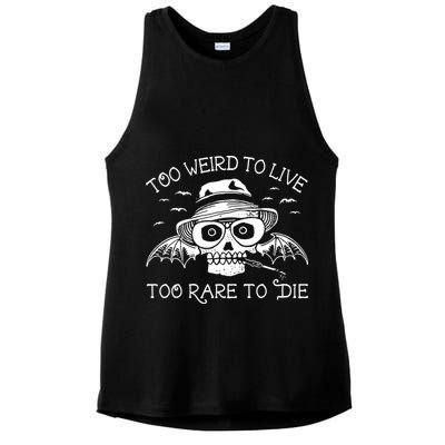 Hunter S Thompson T Shirt Fear And Loathing In Las Vegas T Shirt Too Weird To Live Ladies PosiCharge Tri-Blend Wicking Tank
