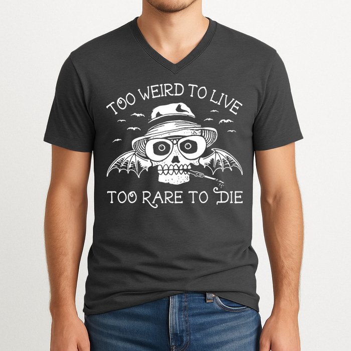 Hunter S Thompson T Shirt Fear And Loathing In Las Vegas T Shirt Too Weird To Live V-Neck T-Shirt