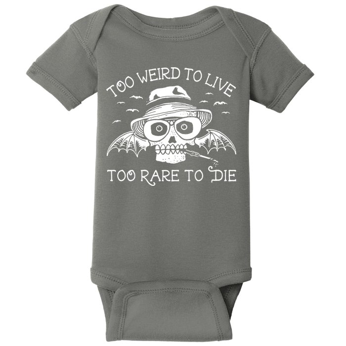 Hunter S Thompson T Shirt Fear And Loathing In Las Vegas T Shirt Too Weird To Live Baby Bodysuit