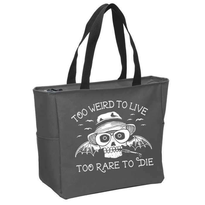 Hunter S Thompson T Shirt Fear And Loathing In Las Vegas T Shirt Too Weird To Live Zip Tote Bag
