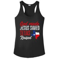 Home State Texas Pride God Made Jesus Saved Texas Raised Ladies PosiCharge Competitor Racerback Tank