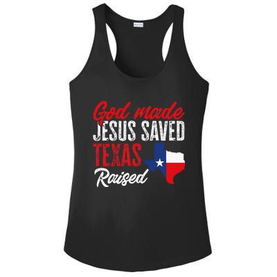 Home State Texas Pride God Made Jesus Saved Texas Raised Ladies PosiCharge Competitor Racerback Tank