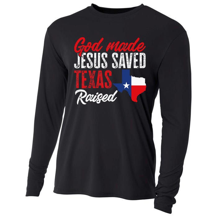 Home State Texas Pride God Made Jesus Saved Texas Raised Cooling Performance Long Sleeve Crew