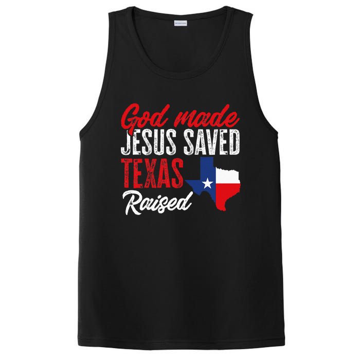 Home State Texas Pride God Made Jesus Saved Texas Raised PosiCharge Competitor Tank