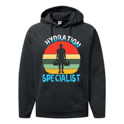 Hydration Specialist Team Manager Football Hydrated Waterboy Performance Fleece Hoodie