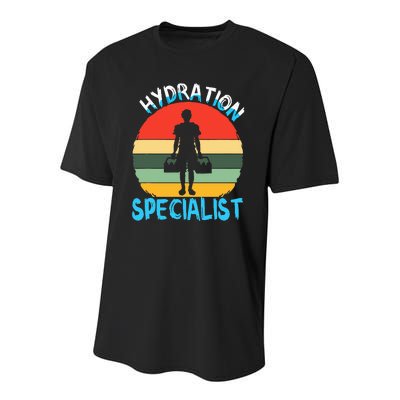 Hydration Specialist Team Manager Football Hydrated Waterboy Youth Performance Sprint T-Shirt