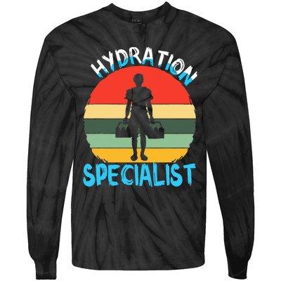 Hydration Specialist Team Manager Football Hydrated Waterboy Tie-Dye Long Sleeve Shirt