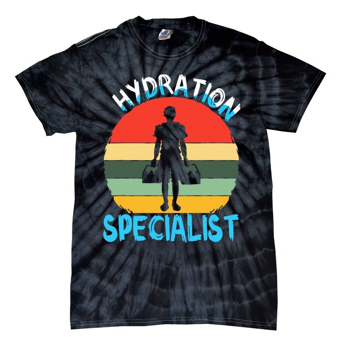 Hydration Specialist Team Manager Football Hydrated Waterboy Tie-Dye T-Shirt