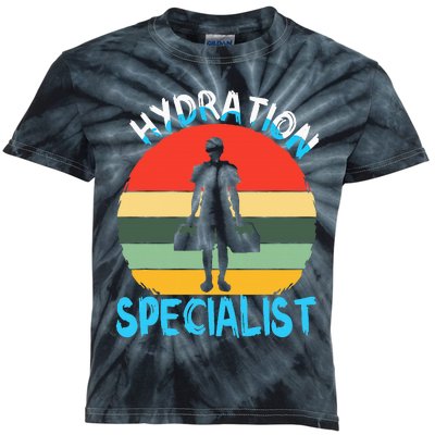 Hydration Specialist Team Manager Football Hydrated Waterboy Kids Tie-Dye T-Shirt