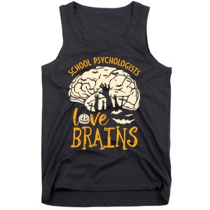 Halloween School Therapist School Psychologists Love Brains Tank Top