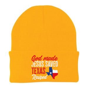 Home State Texas Pride God Made Jesus Saved Texas Raised Knit Cap Winter Beanie