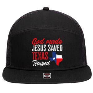 Home State Texas Pride God Made Jesus Saved Texas Raised 7 Panel Mesh Trucker Snapback Hat