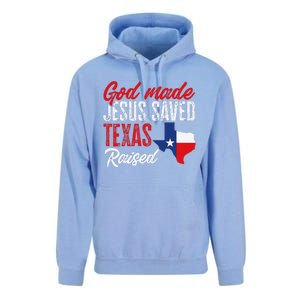 Home State Texas Pride God Made Jesus Saved Texas Raised Unisex Surf Hoodie