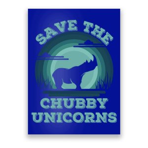 Help Save The Chubby Unicorns Rhino Lovers Adults Retro Meaningful Gift Poster