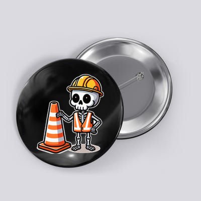 Halloween Skeleton Traffic Cone Button