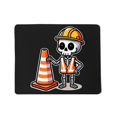 Halloween Skeleton Traffic Cone Mousepad