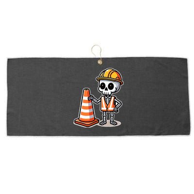 Halloween Skeleton Traffic Cone Large Microfiber Waffle Golf Towel