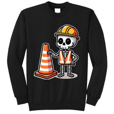 Halloween Skeleton Traffic Cone Tall Sweatshirt