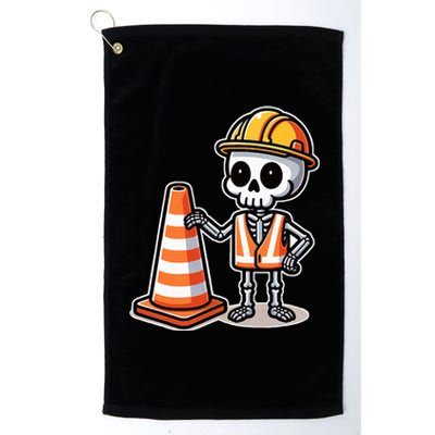 Halloween Skeleton Traffic Cone Platinum Collection Golf Towel