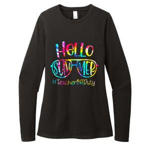 Hello Summer Teacher Off Duty Last Day Of School Tie Dye Womens CVC Long Sleeve Shirt