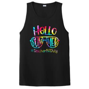 Hello Summer Teacher Off Duty Last Day Of School Tie Dye PosiCharge Competitor Tank