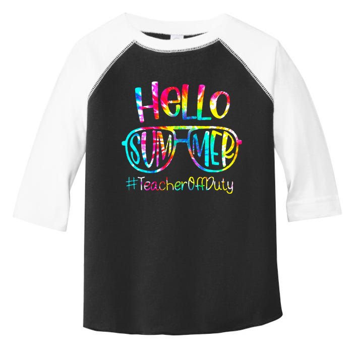 Hello Summer Teacher Off Duty Last Day Of School Tie Dye Toddler Fine Jersey T-Shirt