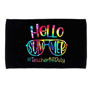 Hello Summer Teacher Off Duty Last Day Of School Tie Dye Microfiber Hand Towel